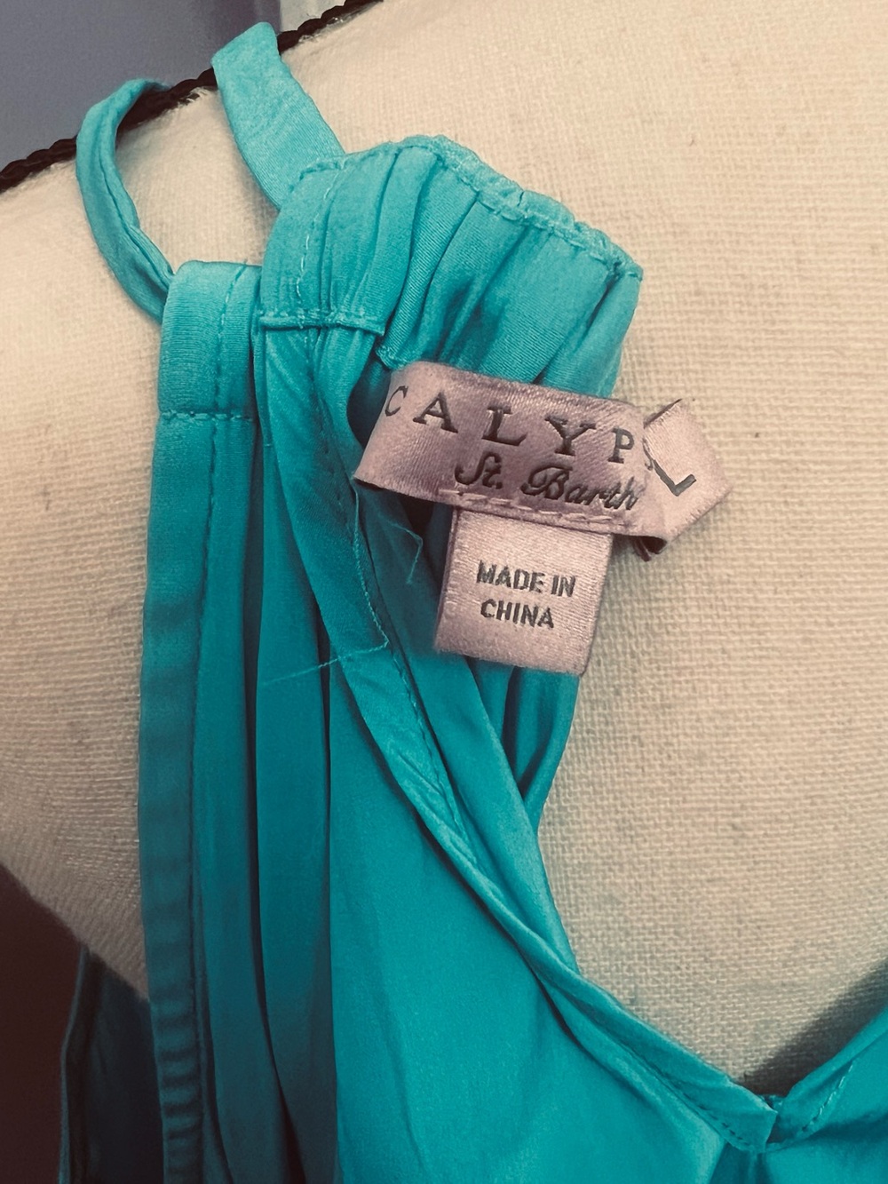 Calypso St. Barth Turquoise High-Low Halter Dress featured on USA Today - Picture 3 of 7